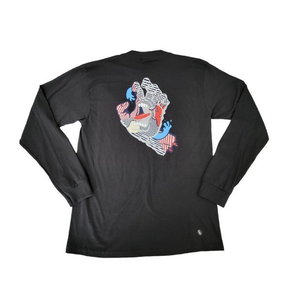 Men's Santa Cruz Strange Hands‎ Graphic Long Sleeves Black Shirt Sz Medium - Picture 3 of 8